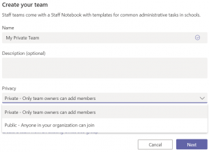 Create Your Team. Screenshot.
