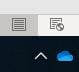 Windows 10 Taskbar arrow Icon. Screenshot.