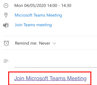 A screenshot of a meeting invite with "Join Microsoft Teams Meeting" link highlighted.