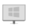 Greyed out icon of a PC monitor with a white windows logo.